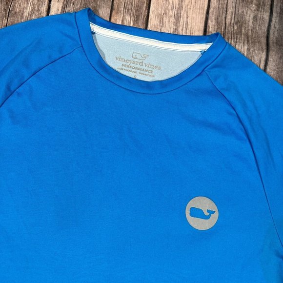 Vineyard Vines Performance Stretch Crew Neck Short Sleeve Shirt Small Blue Mens - Picture 2 of 7